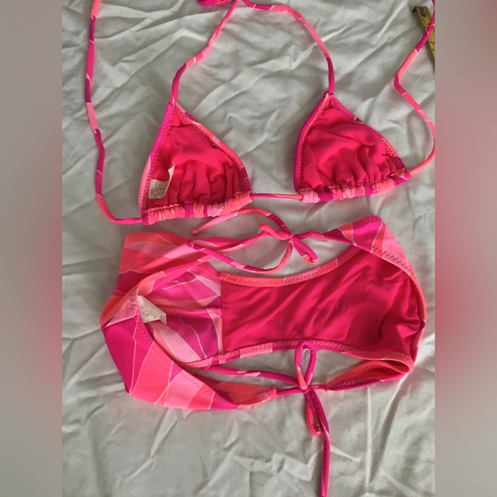 90’s Beautiful Multicolored Pink String Bikini Set - image 6